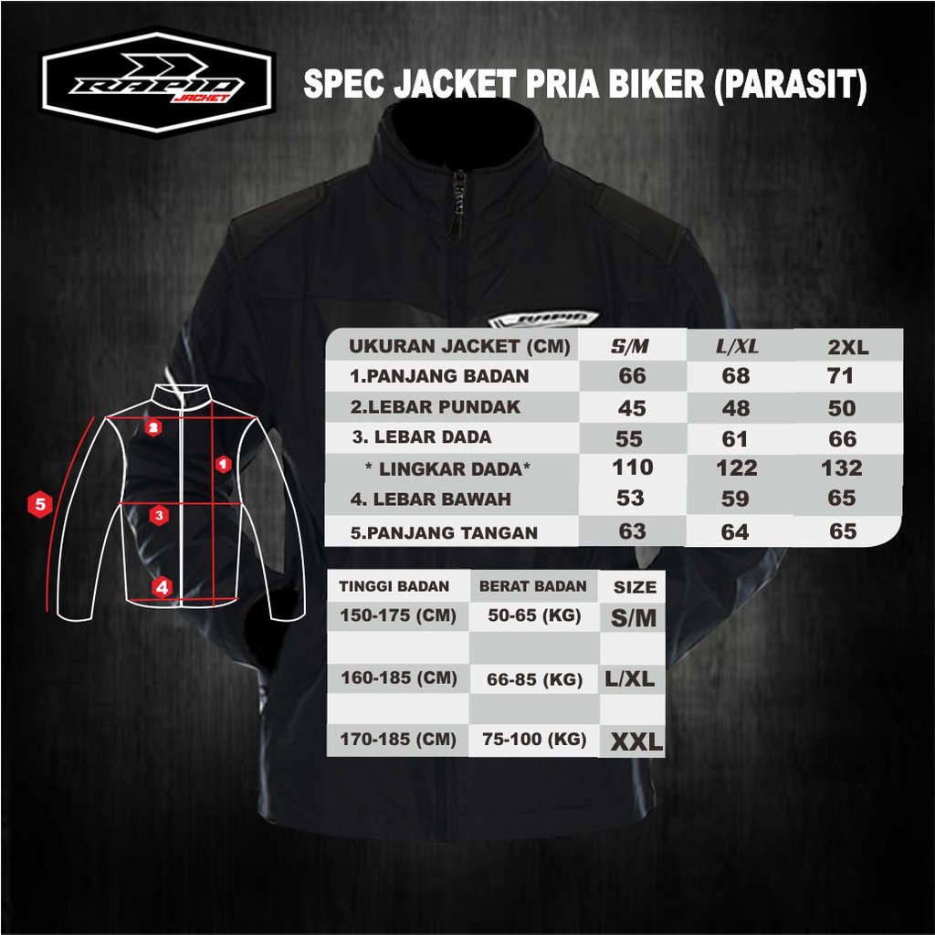 JAKET motor touring premium  RAPID STRANGERS jaket bikers full bordir tengkorak anti air dan anti angin