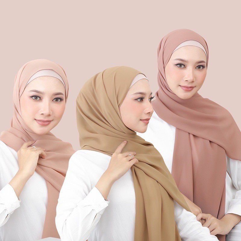 Hijab Pasmina Ceruty Polos Babydoll