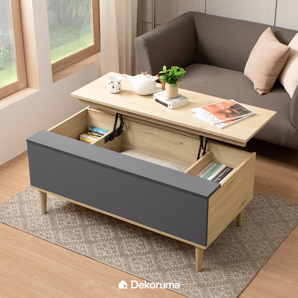 Dekoruma MAKO Meja Tamu | Coffee Table CT Lift Up Hickory Coolguy 10c