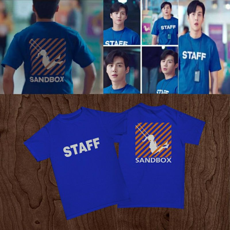 Baju Kaos Drakor Start Up  Kim Seon Ho / Han Ji pyeong StaFF sandd box