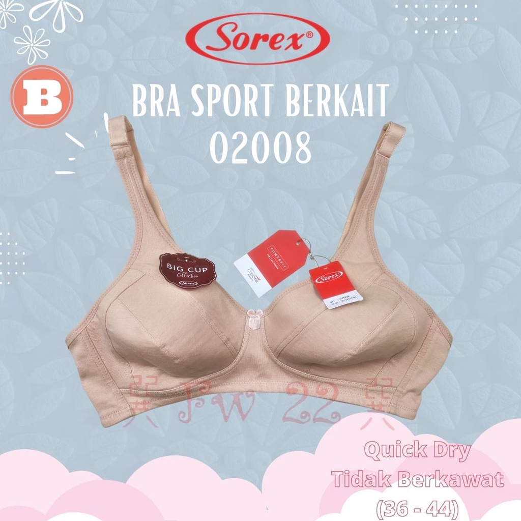 BH Sorex 02008 &amp; 01008Bra Big Cup Sorex Tanpa Kawat dan Busa Tipis Jumbo