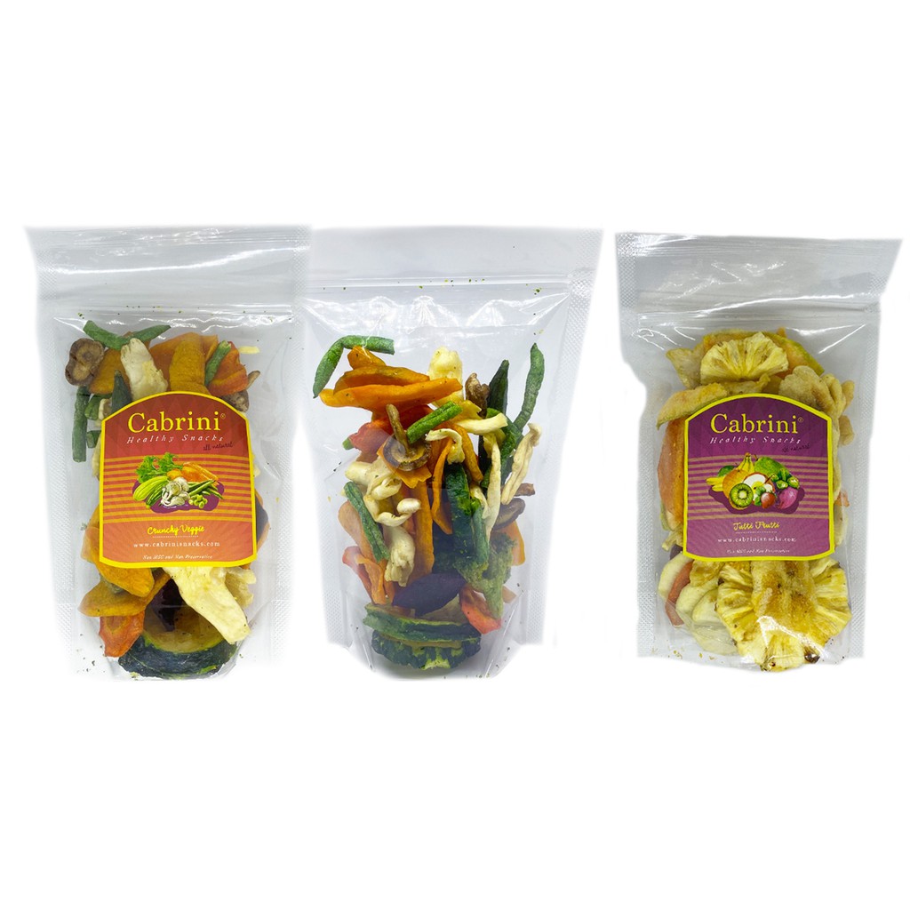 

PAKET HEMAT 3 Cabrini Snacks Crunchy Veggie Tutti Frutti 80gr