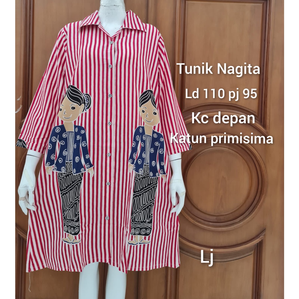 Tunik nagita simbok katun asli batik solo