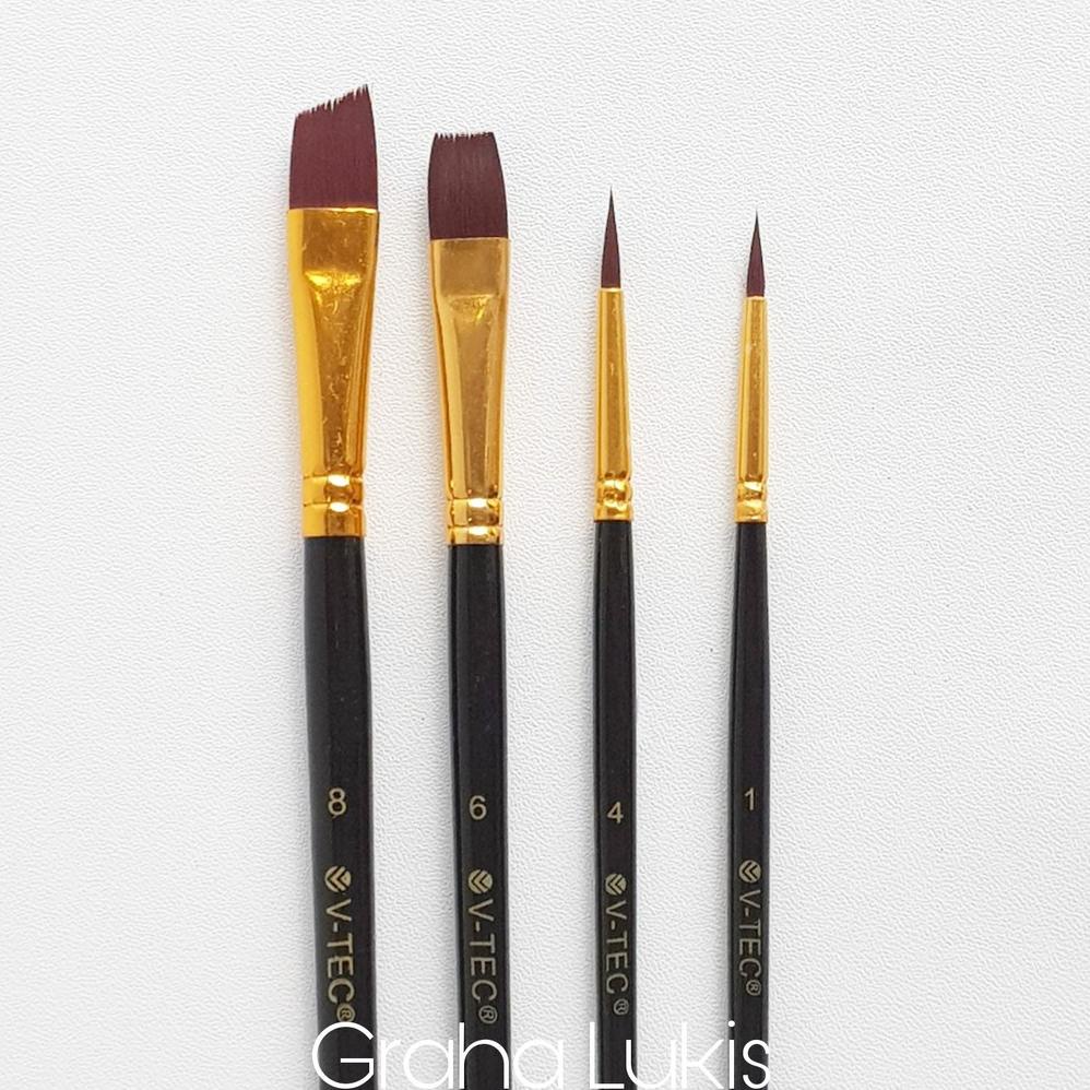 

デ V-Tec Brush A0284 Set 4 / Kuas Lukis Set isi 4 ₫