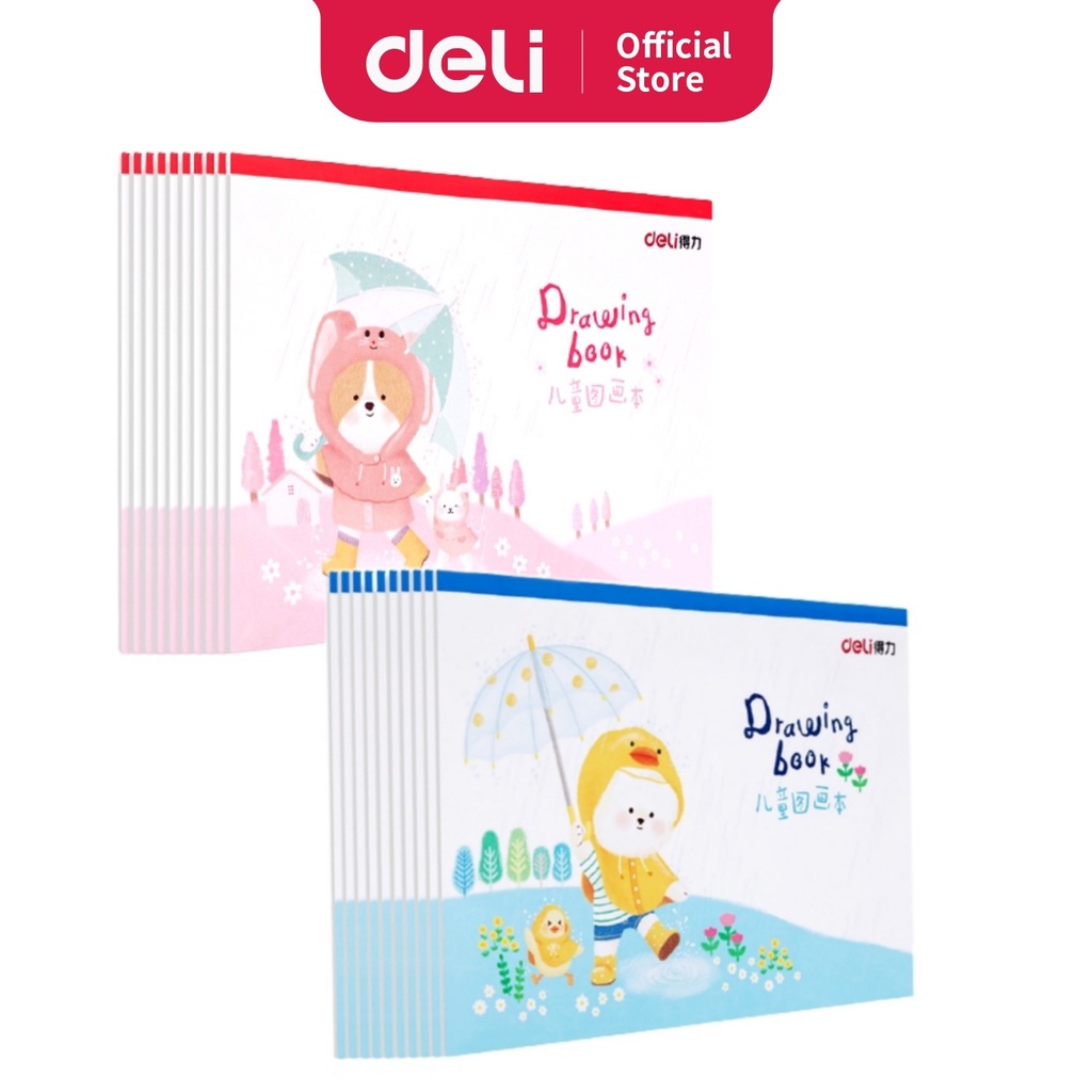 DELI BUKU GAMBAR 20 LEMBAR KERTAS TEBAL PAINTING BOOK ALAT TULIS SEKOLAH ANAK KULIAH KANTOR 73381 73382