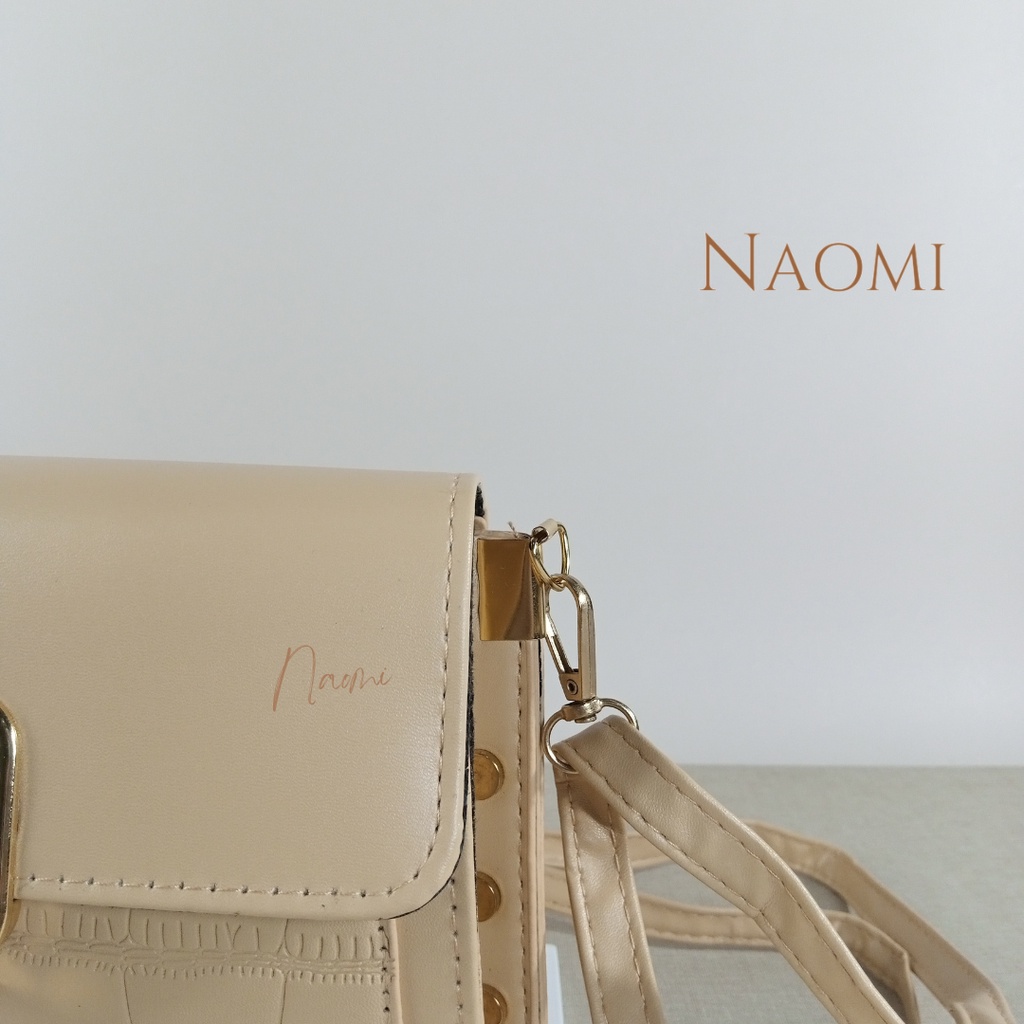 NAOMI - Amanda Sling Bag Import - Wanita Kulit Sintetis - Tas Selempang - Tas Traveling Hangout - Tas Wanita