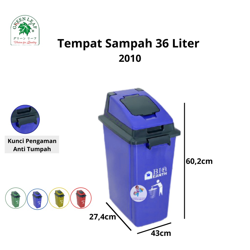 Tempat Sampah BIO Dustbin 36 Liter 2010 Green Leaf