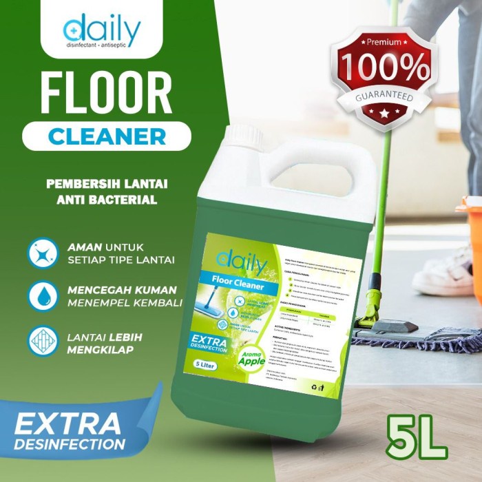 PEMBERSIH LANTAI KERAMIK FLOOR CLEANER DAILY ANTIBACTERIAL 5 LITER PEMBERSIHKAMAR MANDI BERKERAK