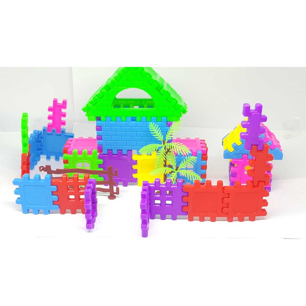  Mainan  anak PUZZLE LEGO  RUMAH bongkar pasang bangunan 