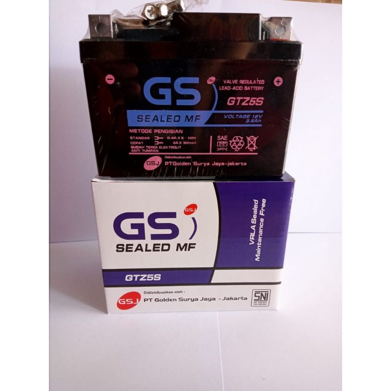 Aki GS motor beat,mio soul,vario 110,scoopy,spacy,revo,vixion,supra x 125,honda,kharisma,jupiter mx,mio m3,mio gt gtz5s gs golden sport murah