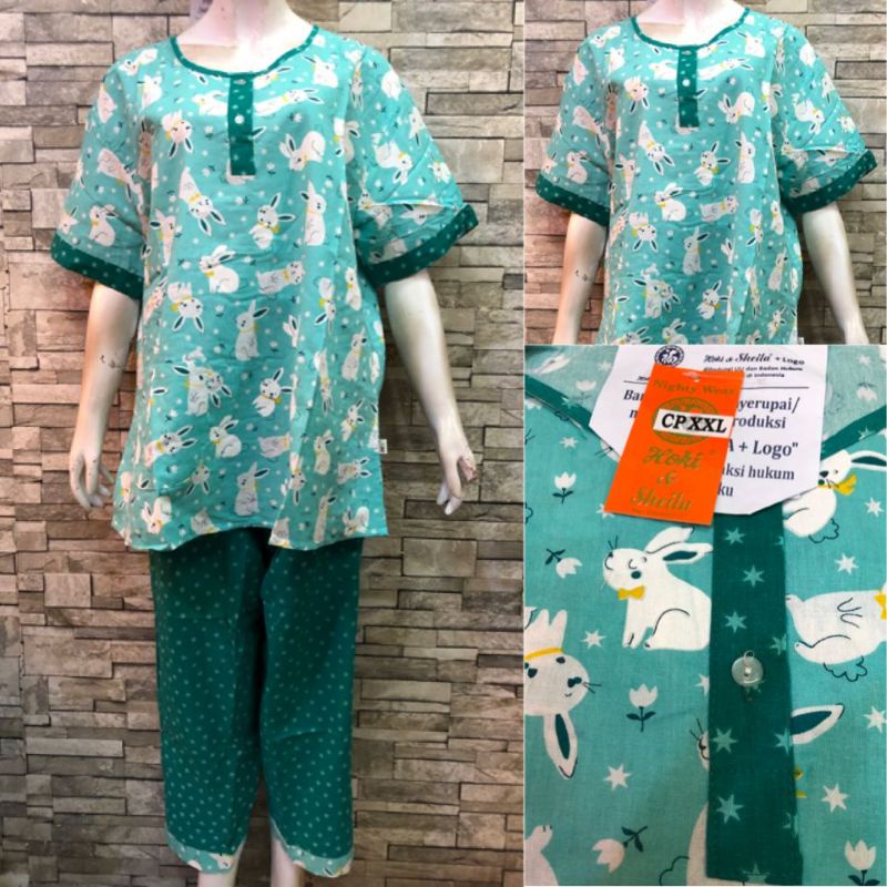 JUMBO HOKI SHEILA CP KATUN PIAMA | BAJU TIDUR MURAH-21