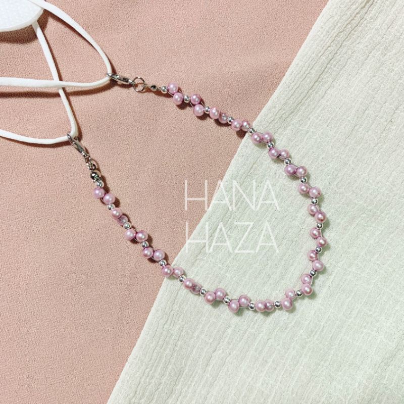 Konektor Masker Hijab Mutiara Part 1 Tali Masker Kalung Masker Strap Masker Gantungan Masker Kalung Masker Hijab 2in1 Strap Masker Elastis Tali Boba Tali Ulir Tali Padi Kalung Strap Masker Hijab Strap Masker HijabTali Korea Konektor Headloop-Mauve