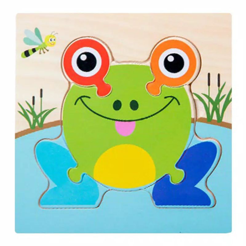 Mainan Edukasi Anak Puzle First Pola Anak kado ultah ulang tahun anak Bayi perempuan laki balita 2 3-Katak
