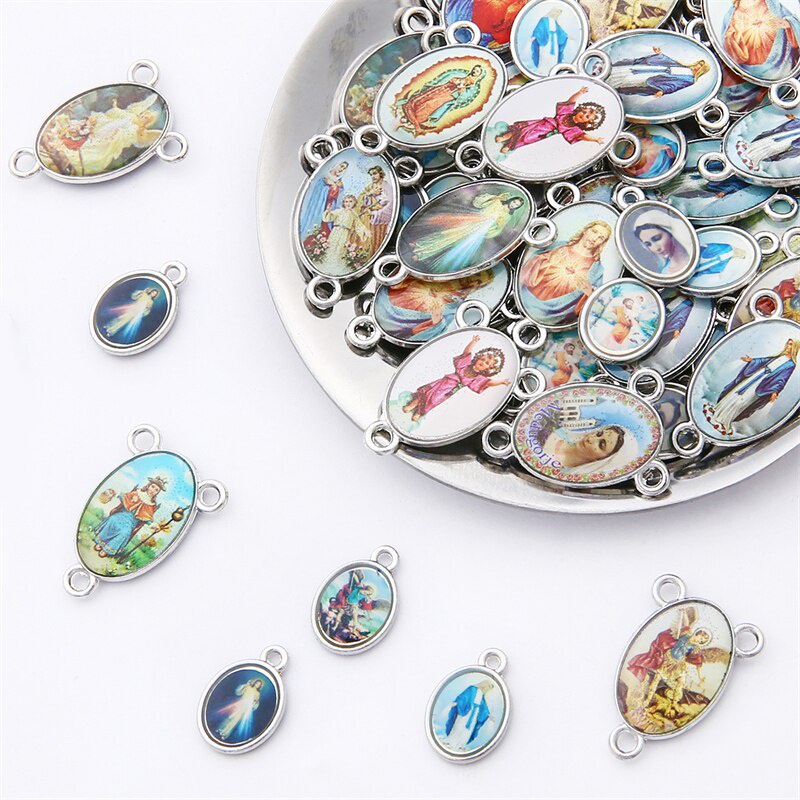 20 Pcs Liontin Kaca Cabochon Bentuk Oval Bahan Zinc Alloy Warna Silver Untuk Aksesoris Perhiasan