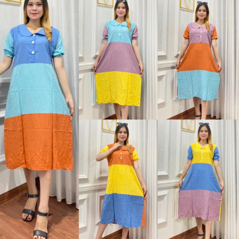 DASTER PELANGI DASTER SUSUN KANCING DEPAN BAJU ANDIN