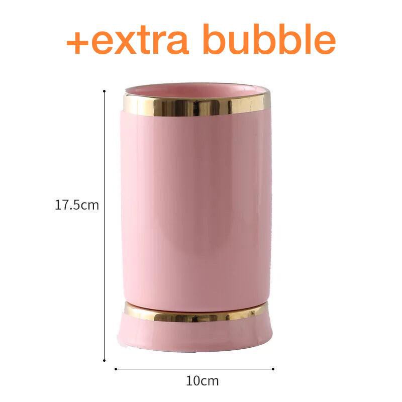 UNIK#TSEN Tempat Sendok Garpu Keramik / Holder Spoon Fork / Tempat Penyimpanan Sendok Garpu Sumpit-UNIK#TSE PINK+BUBBLE