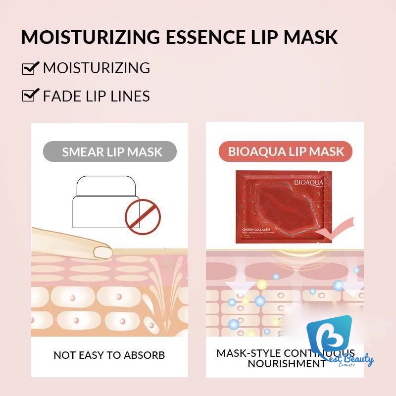 ★ BB ★ BIOAQUA masker bibir lip mask Cherry collagen Moisturizing Essence Lip Mask 6g/pcs masker perawatan bibir memudarkan kerutan bibir - BIO AQUA