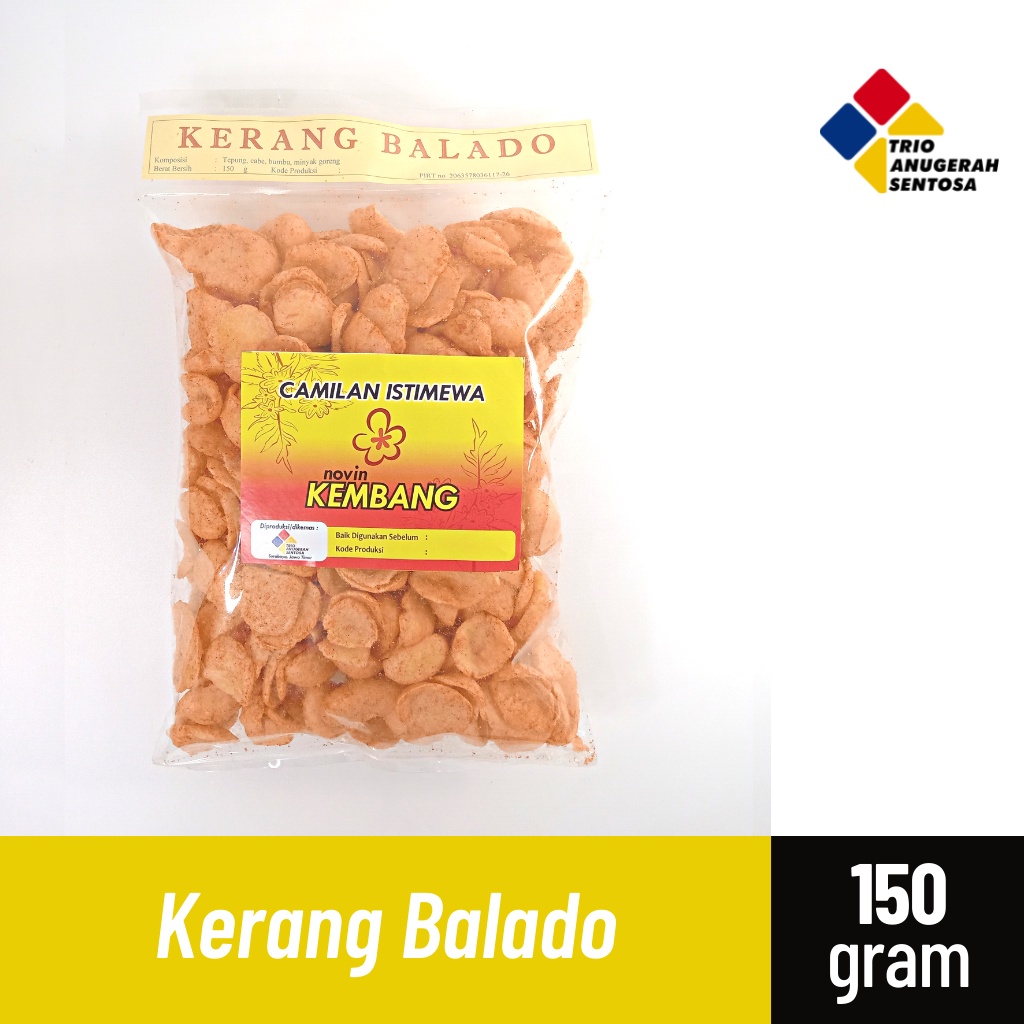 

Snack Kerang Balado / Kerupuk Keong / Ciki Kerang 150gr - Camilan merk Kembang