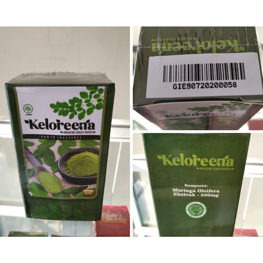 Keloreena Kapsul Daun Kelor Moringa Asli 50-100 Kapsul Original Kelorena/Kelorina Ekstrak/Exstrak Daun Kelor BPOM &amp; HALAL MUI