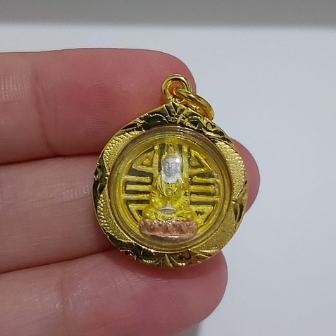 Liontin Mini Model Bulat Buddha Dewi Kwan Im / Guan Yin Avalokitesvara
