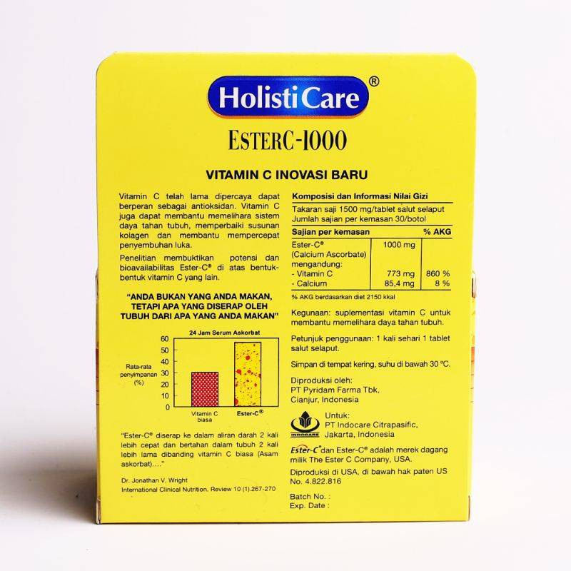Holisticare Ester-C 1000mg Vitamin C 30 Tablet - 24 hours Bioavailability