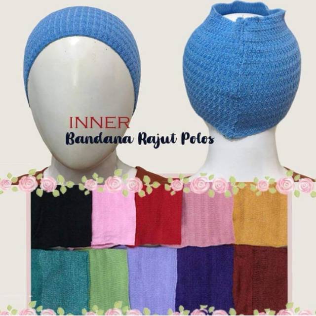 Bandana Polos Rajut isi 10pcs Warna Mix