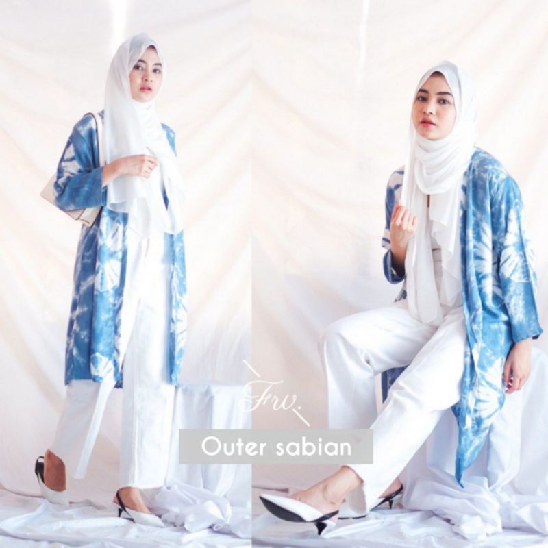 FASHION MUSLIM OUTER SHIBORI TIEDYE RAYON TERHITS WANITA long vest sabyan