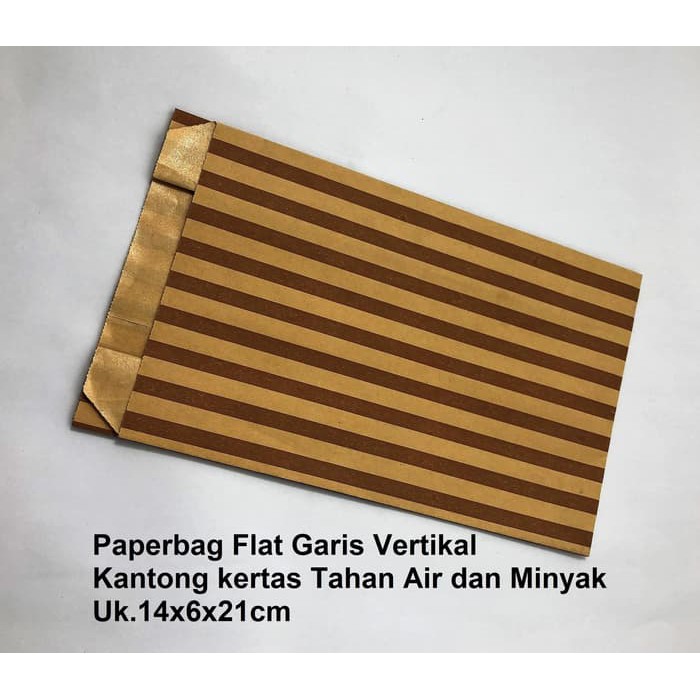 

Vertikal Coklat 7mm 14x6x21cm Foodgrade Paperbag Kantong Tahan Air