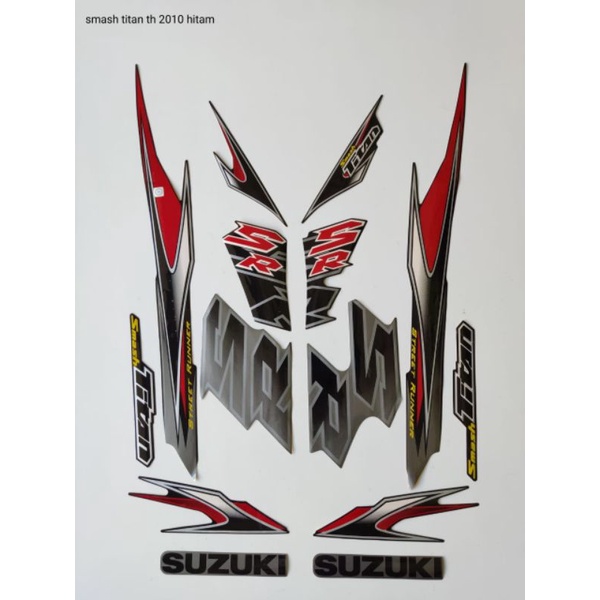 striping motor Smash Titan tahun 2010 warna hitam