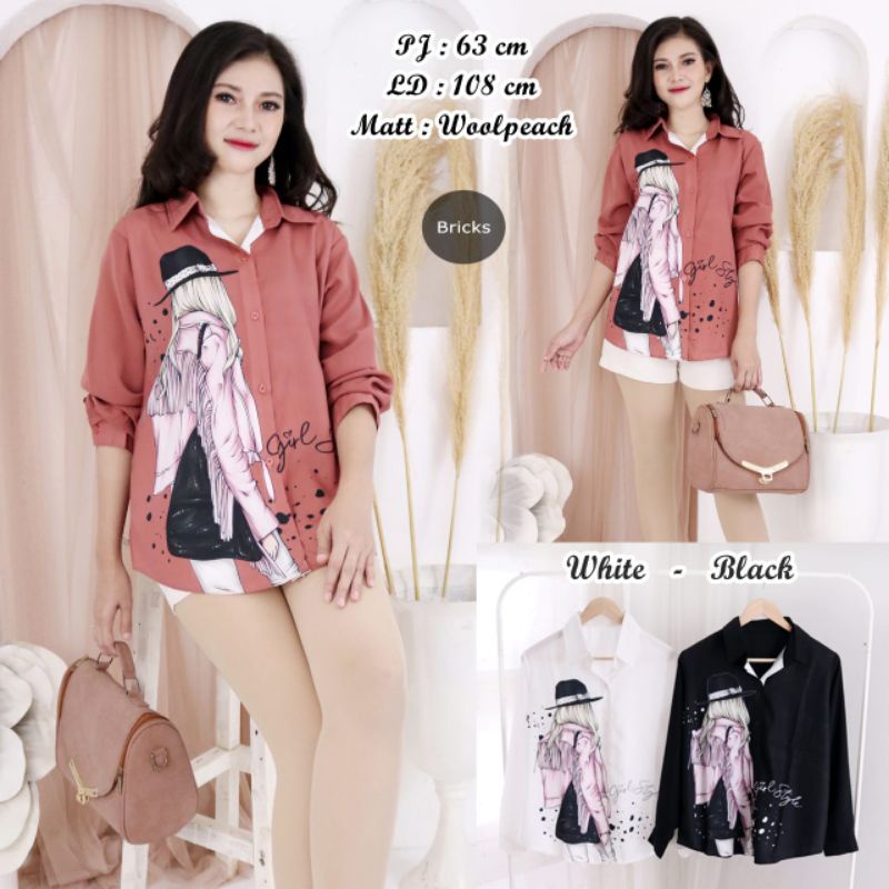 Kemeja Atasan Woolpeach Import