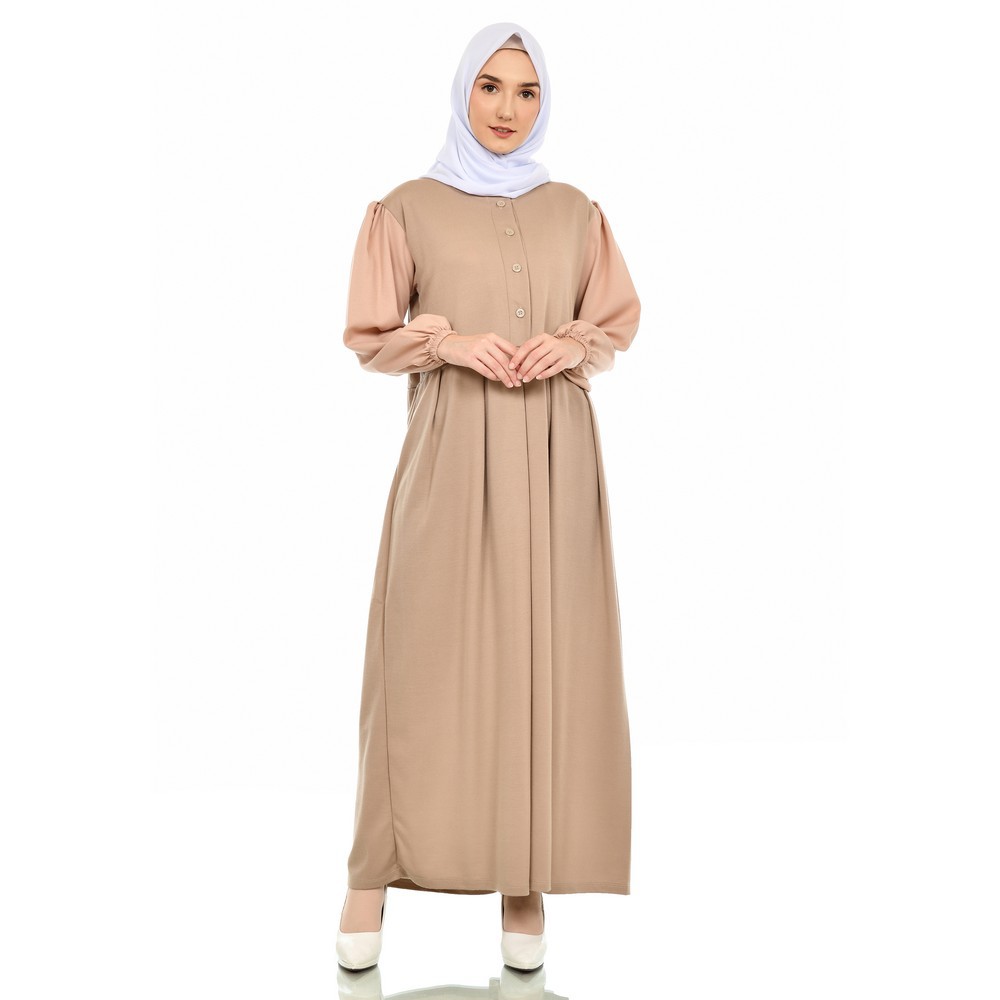 Mybamus Tisha Plit Dress Khaki M15932 R29S1 - Gamis Muslim-4
