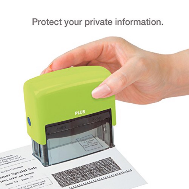 

JUMBO LARGE STAMP stempel alamat block address personal information roller shredder ID guard