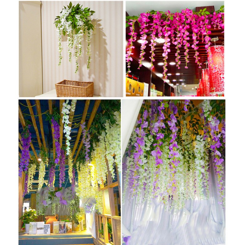 Bunga Hias WISTERIA Flower Artifisial Dekor Wedding Acara indoor outdoor