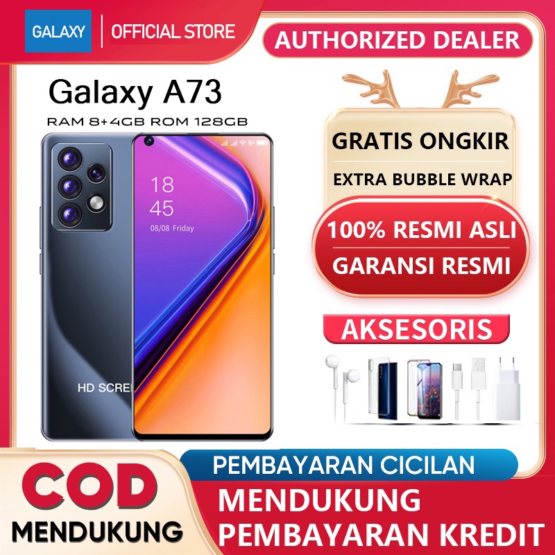 hp galaxy A73 RAM 8GB+4GB Extended ROM 512GB MediaTek GARANSI RESMI Handphone Android AMOLED 7.5&quot; Ponsel Baru asli 4G/5G HP Murah Cuci Gudang