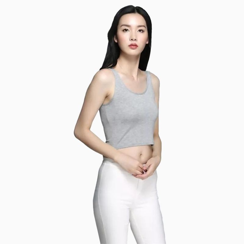 Tanktop Singlet Dalaman Cropped Wanita Gaya Korea - Givtha Production Zanna