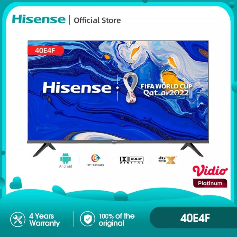 Hisense 40 inch Smart Android TV Bazelless Design ( Model : 40E4F )