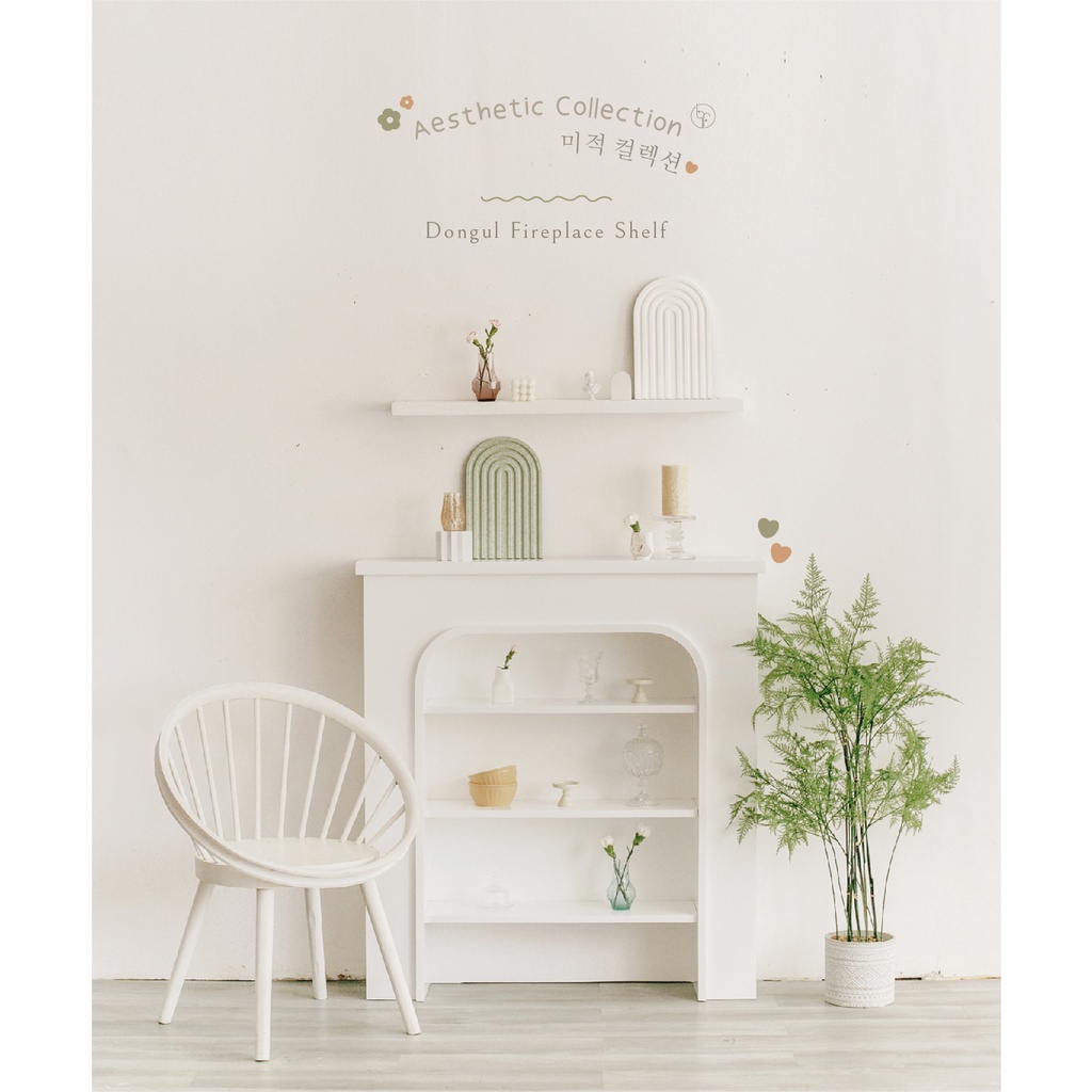 [Aesthetic Collection] - DONGUL FIREPLACE SHELF / Faux fireplace / Rak perapian korea