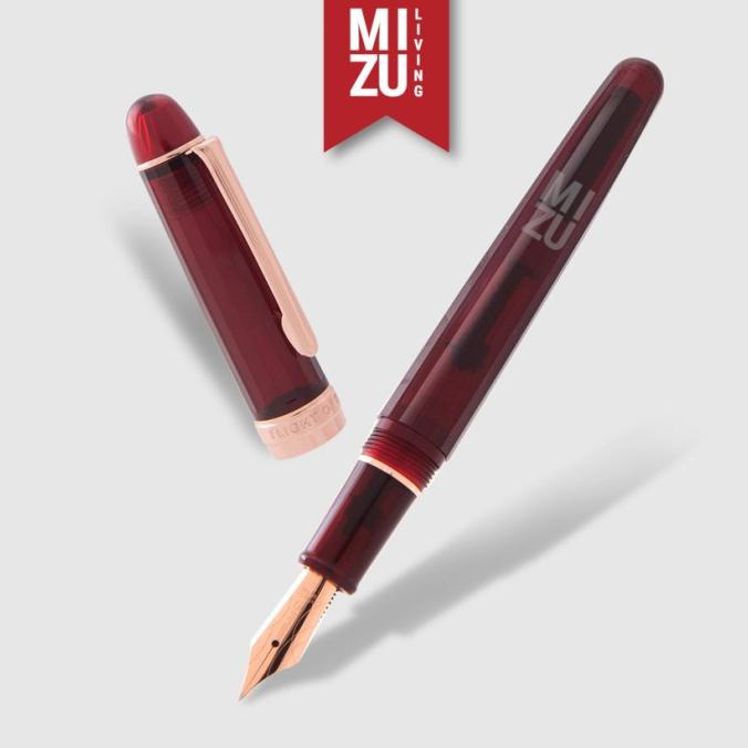 

NATAMI Inception Rose Gold Fountain Pen Jewelry Grade 16 Facet Cut - BURGUNDY Red