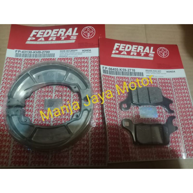 Paket kampas rem depan &amp; belakang for Vario 125/150 led new 2018-20 lampu sein pisah/Genio 2018-2020