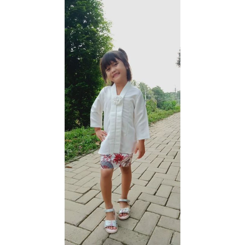 Setelan kebaya floy baloteli anak polos rok span pendek REALPIC produksi sendiri KeroncongBusana