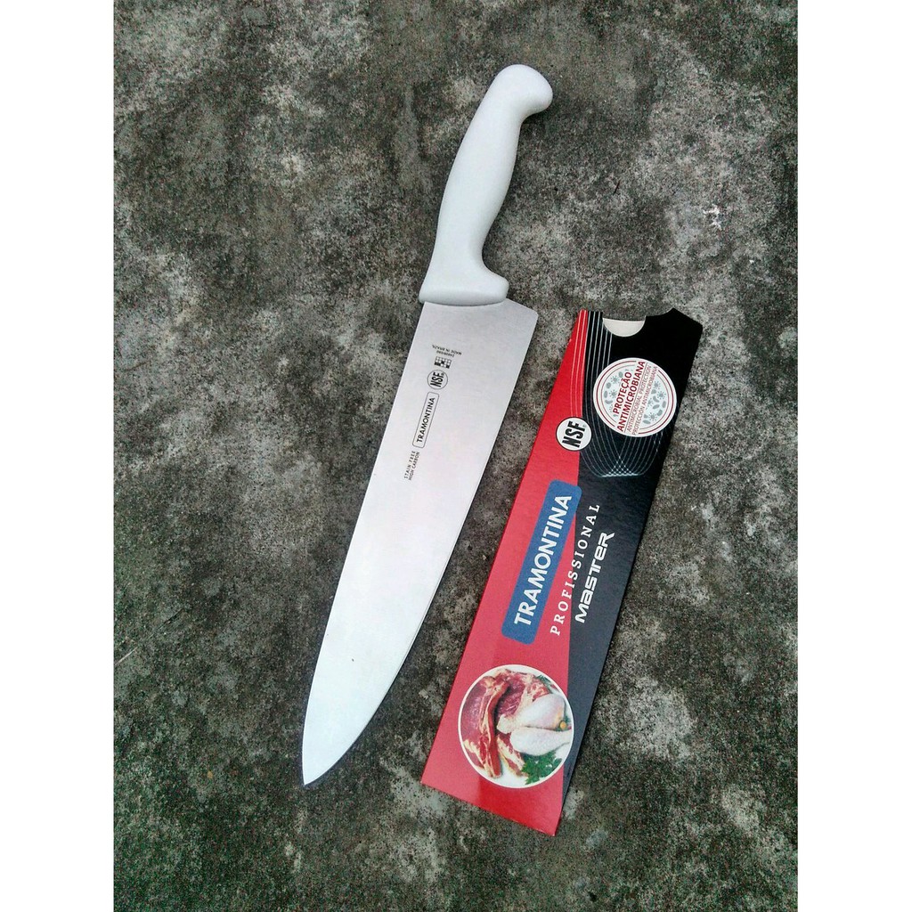 Pisau Dapur Tramontina Chef Knife 10 Inch Putih Original Brazil Tajam Best Quality