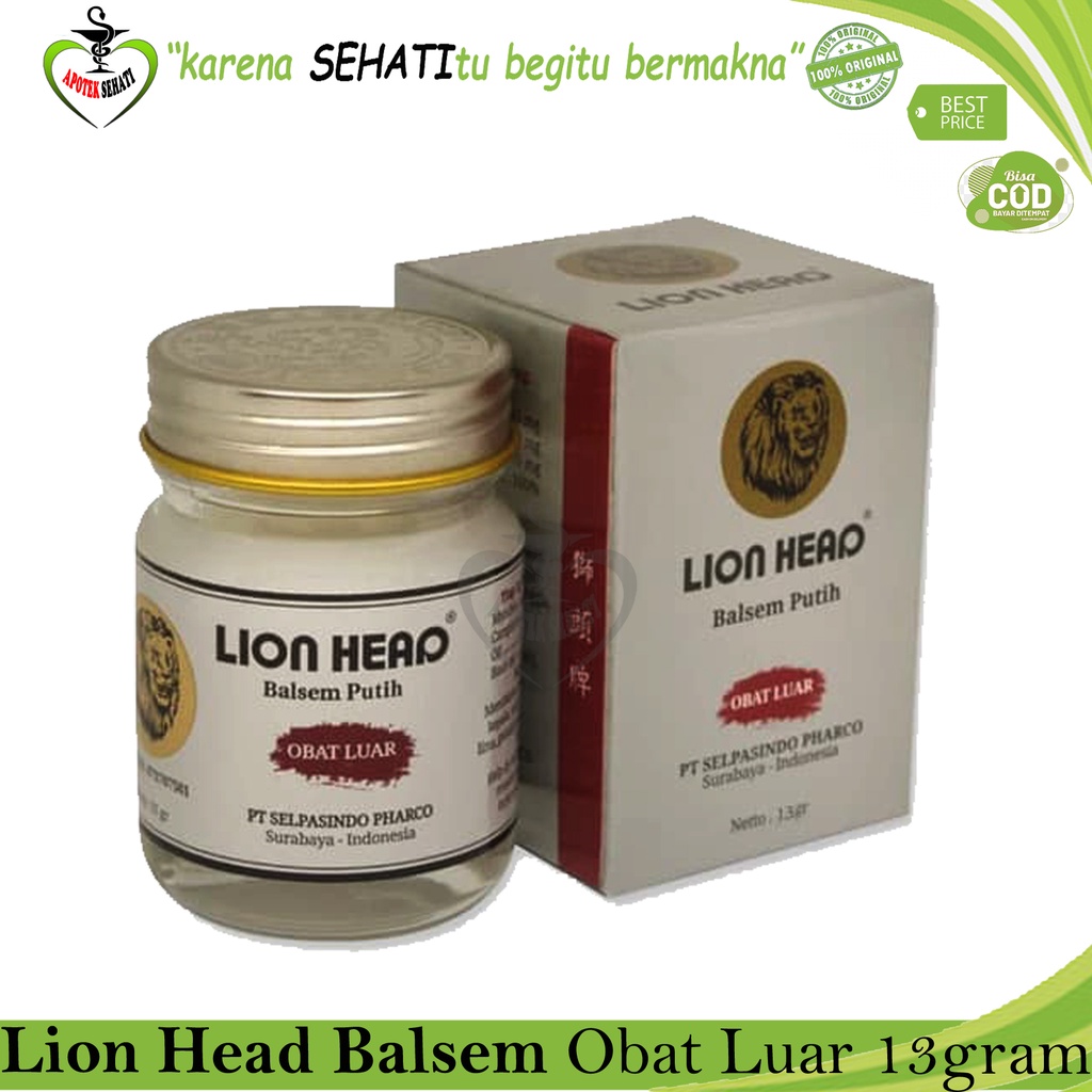 BALSEM LION HEAD 13GR BALSAM PUTIH OBAT GOSOK PUSING PEGAL LINU