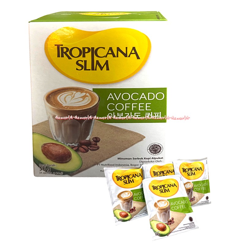 Tropicana Slim Avocado Coffee 4sachet Minuman Serbuk Kopi Alphukat Cofee Rasa Alpukat Rendah Gula lemak Untuk Diabet Diabetes Cofee Instan Alvokat Alvokad Kopi Diet