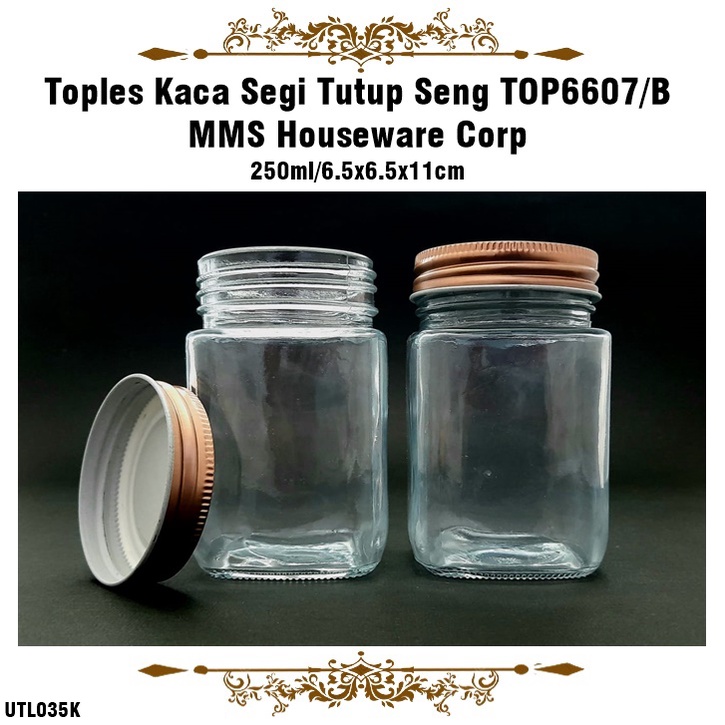 [1kg 4pc] Toples Kaca Segi TOP6607/B MMS Houseware Corp 250ml