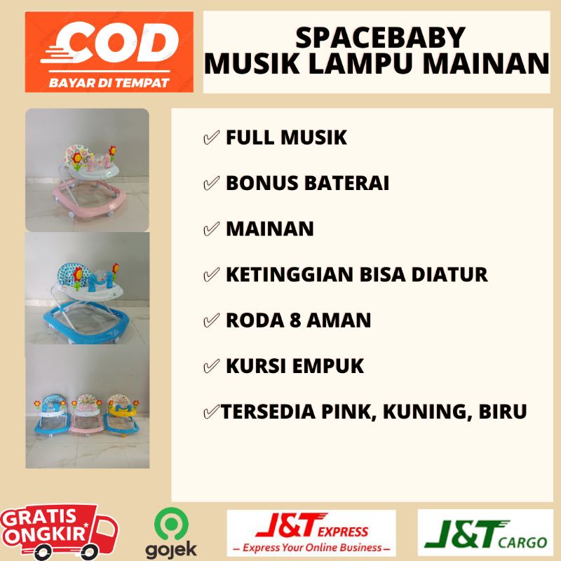 Bisa COD Mainan Anak Bayi Rolling Baby Walker Babywalker Spacebaby/family  Musik Mainan Murah Berkualitas