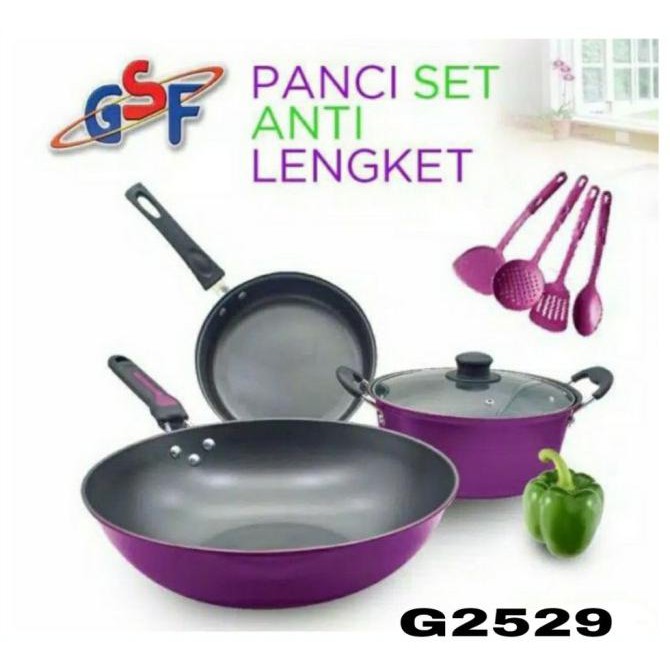Panci Set Anti Lengket Seri Teflon 8 pcs GSF G2529