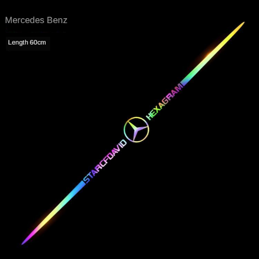 Stiker motor mobil For Mercedes Benz Colorful Laser Garland Decorative Car Stickers W203 W210 W211 W124 W202 W204 AMG E300L E300L S-Class C-Class c180 glk300 cls clk slk