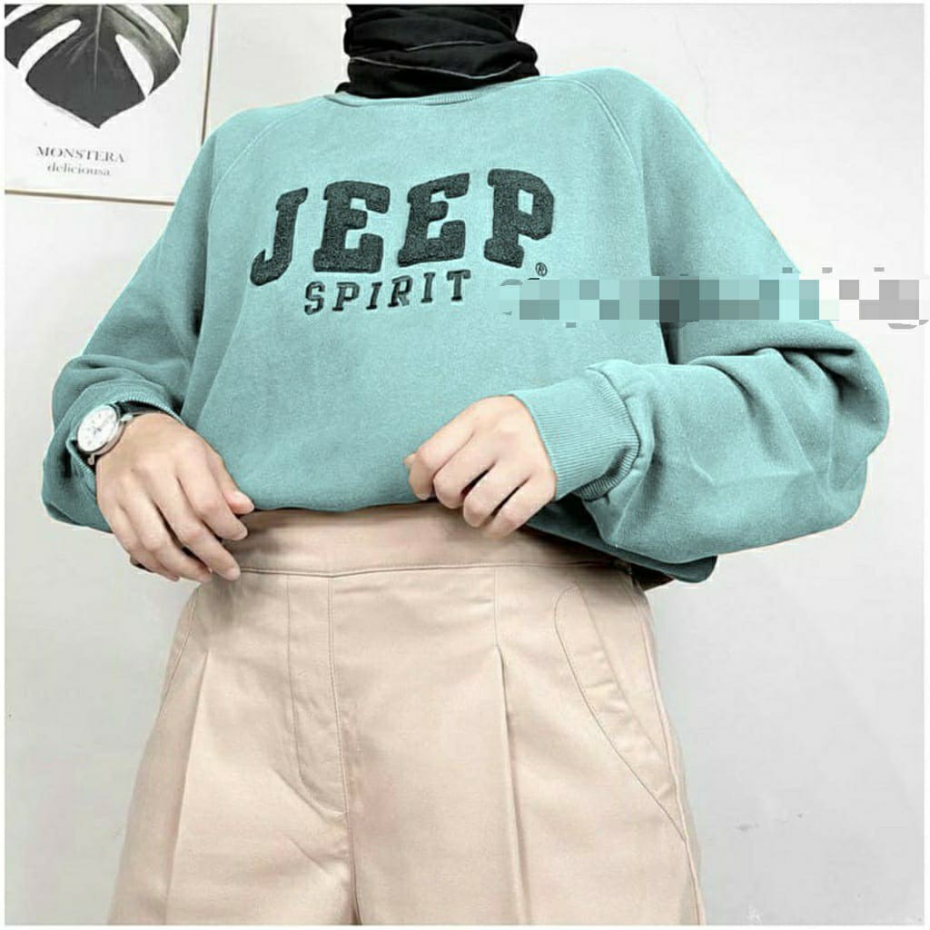 JEEP SPIRIT SWEATER OVERSIZE - SWEATER WANITA Crewneck Oversize