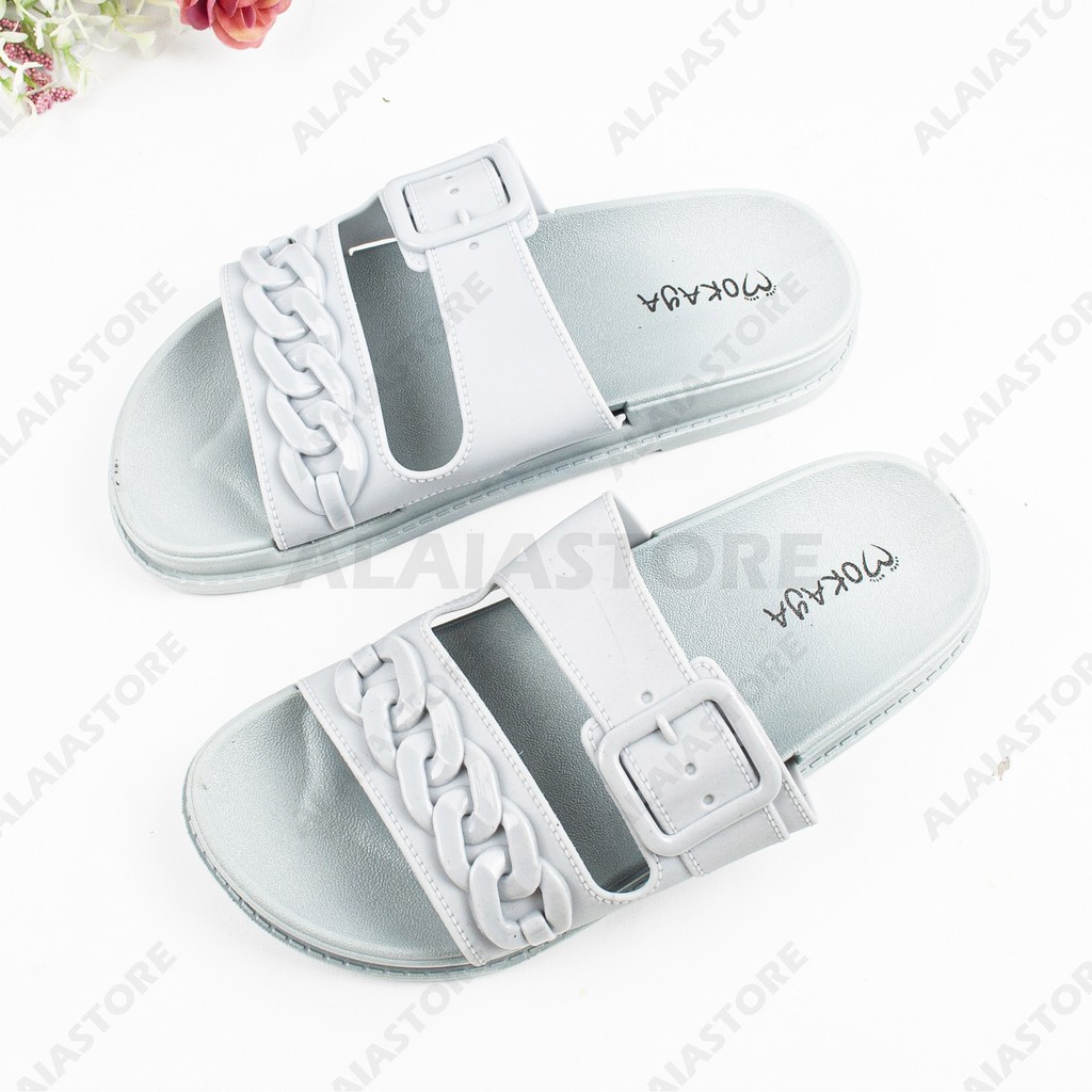 Sandal Slop Wanita Model Ban 2 Kokop - Balance 1962 & Mokaya 501 / Sandal Slop Rantai Gesper Import-Baby Blue (501-94)