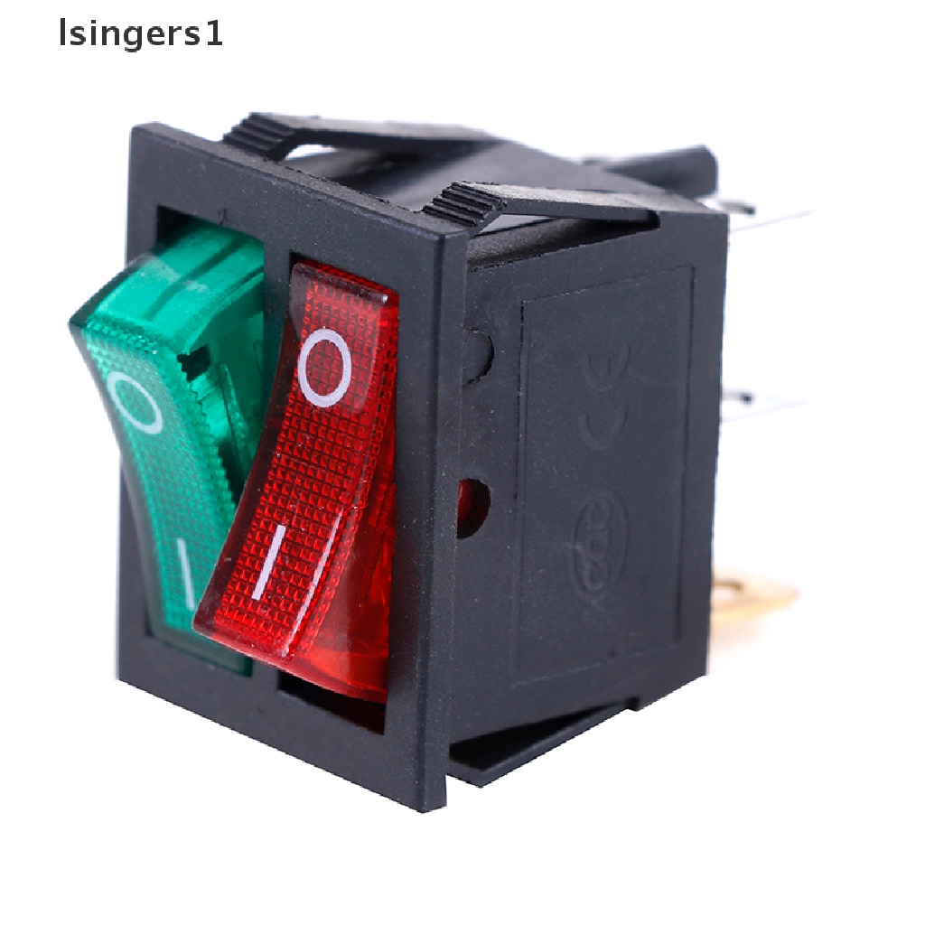 (lsingers1) Saklar rocker on / off 6 pin 250V / 15A 125V / 20A Dengan Lampu Merah / Hijau